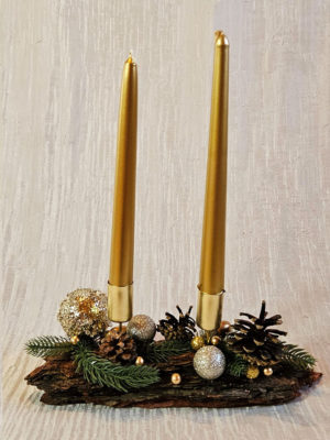 Ecorce & bougeoir double